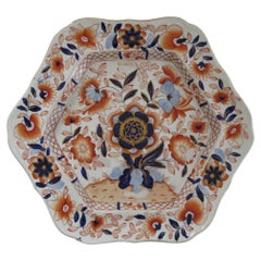 Antique Early Hicks and Meigh Ironstone Platter in Japan Pattern No.13, Circa 1817