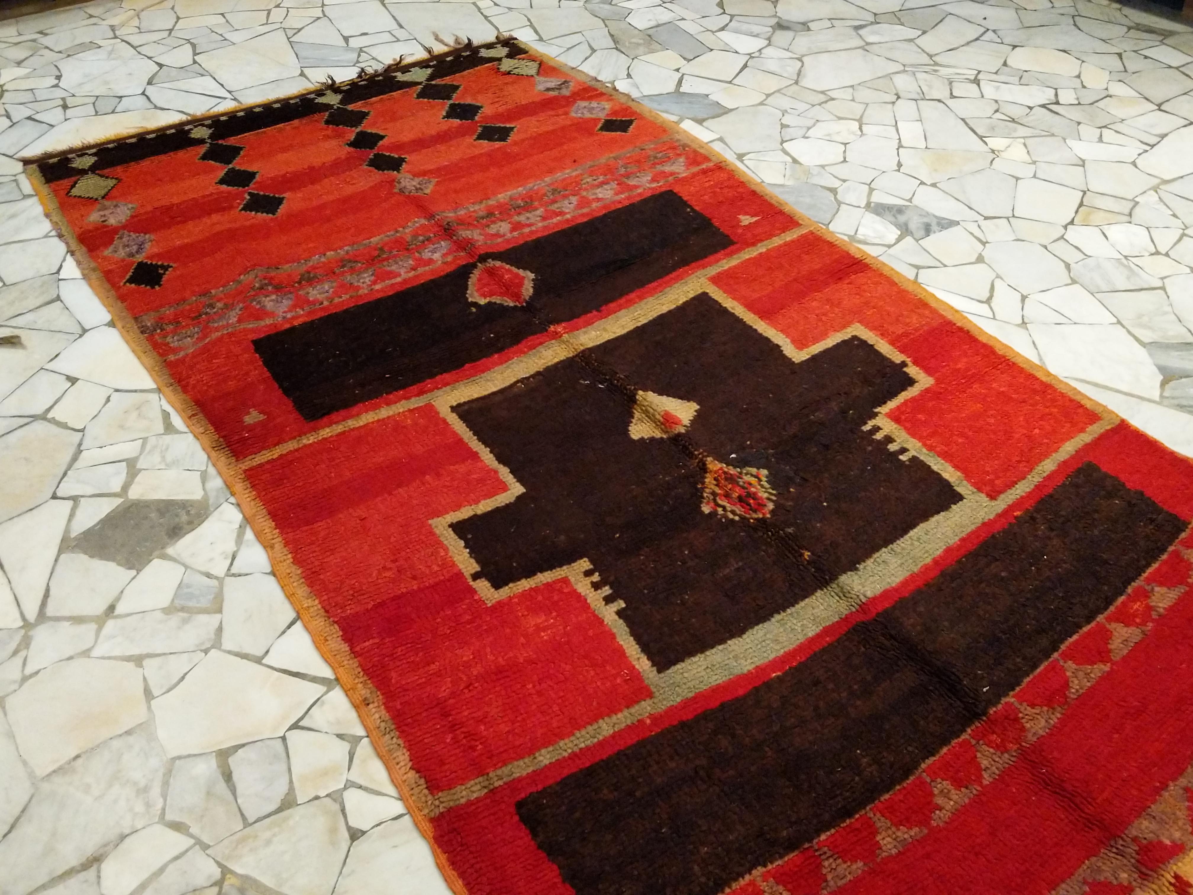 Early High Atlas Moroccan Berber Rug For Sale 4
