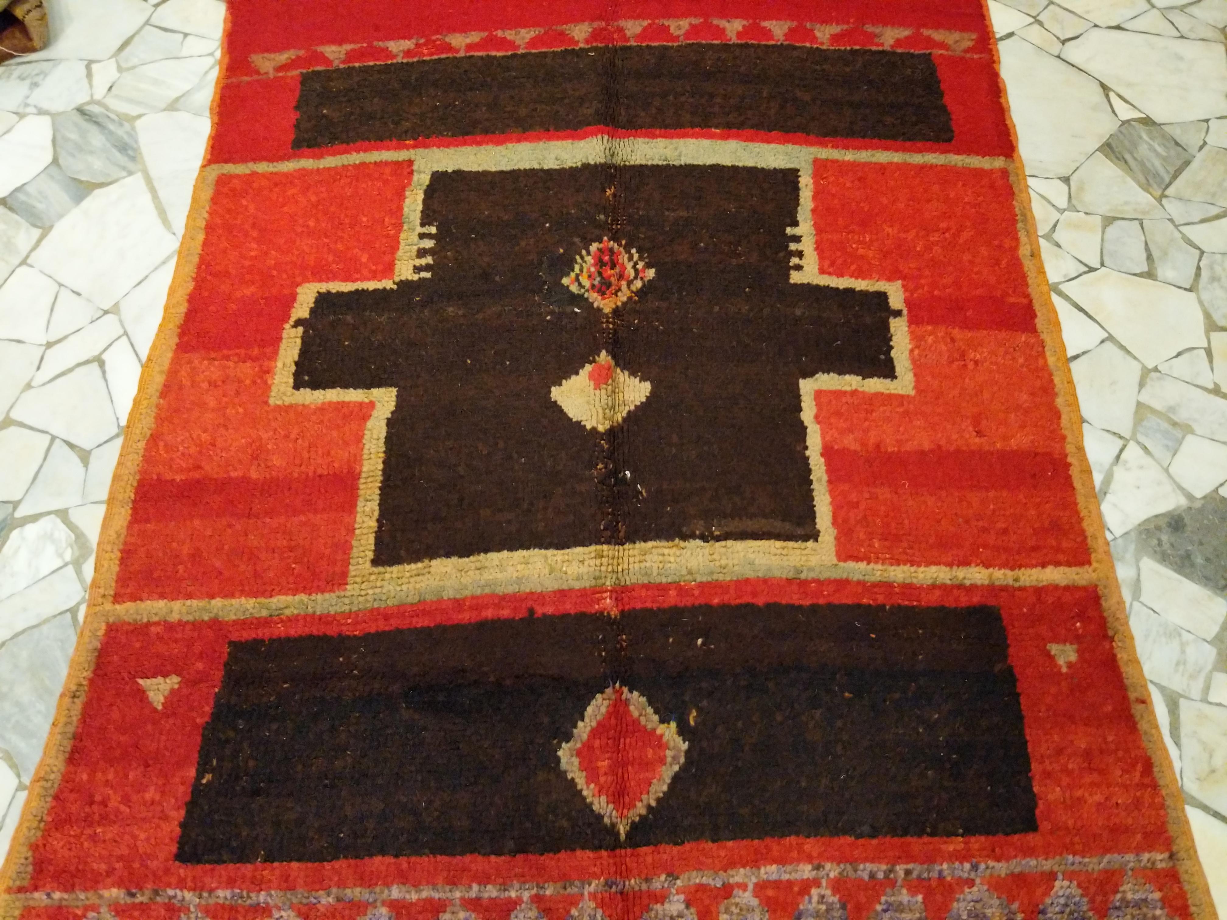 Early High Atlas Moroccan Berber Rug For Sale 1