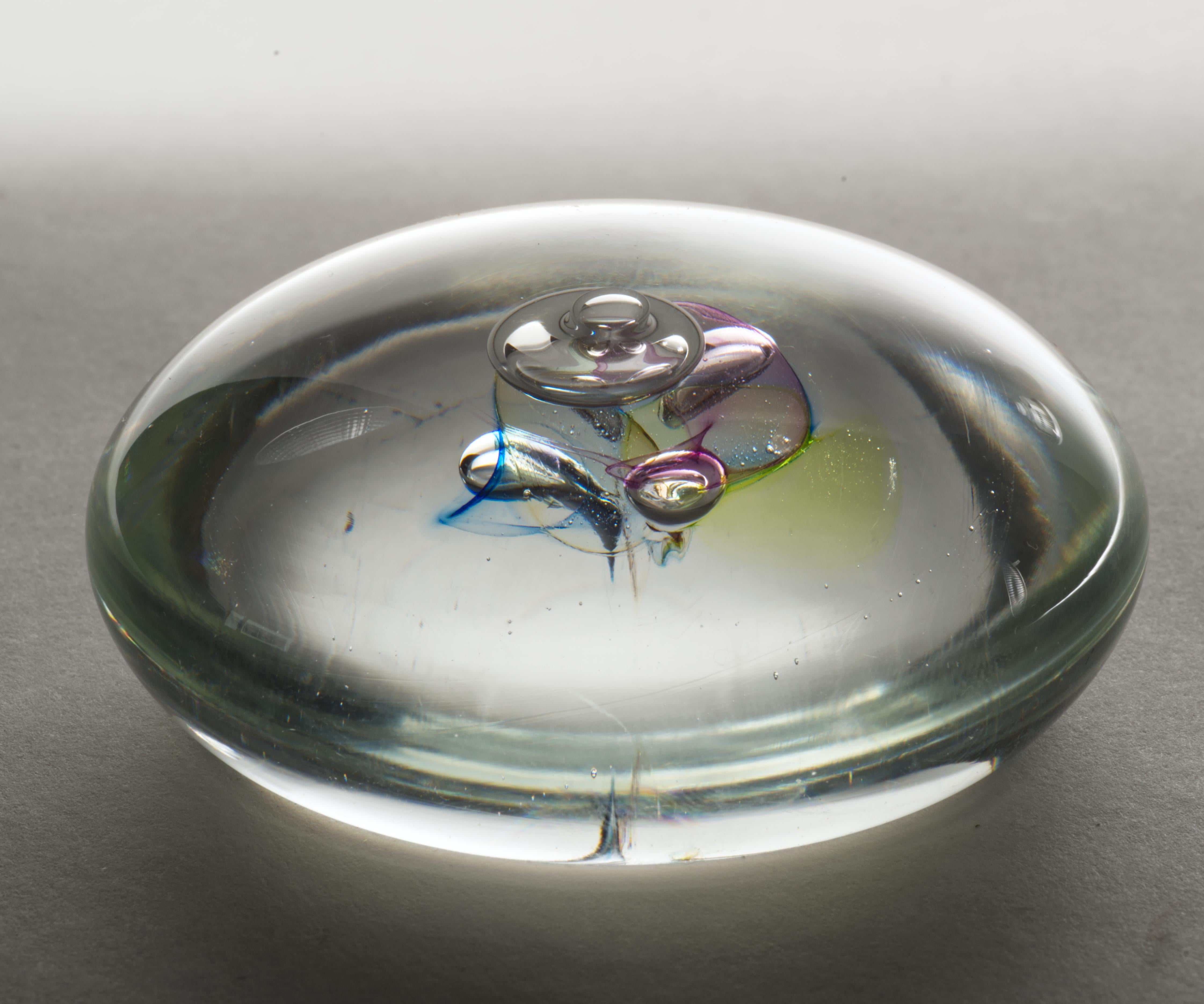 Frühe Hiroshi Yamano Kunstglas-Skulptur oder Briefbeschwerer, 1988 (Handgefertigt) im Angebot