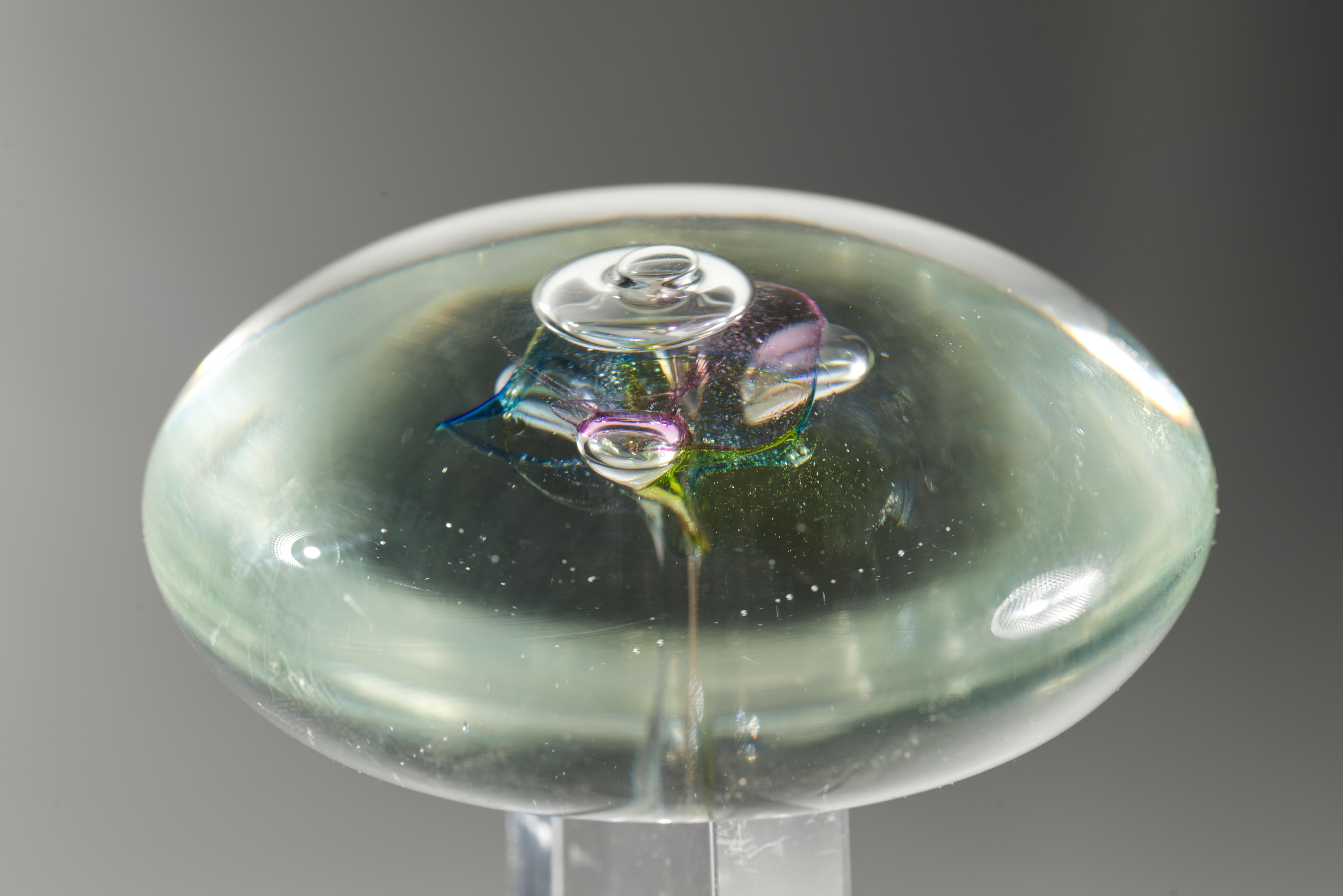 Frühe Hiroshi Yamano Kunstglas-Skulptur oder Briefbeschwerer, 1988 im Angebot 1