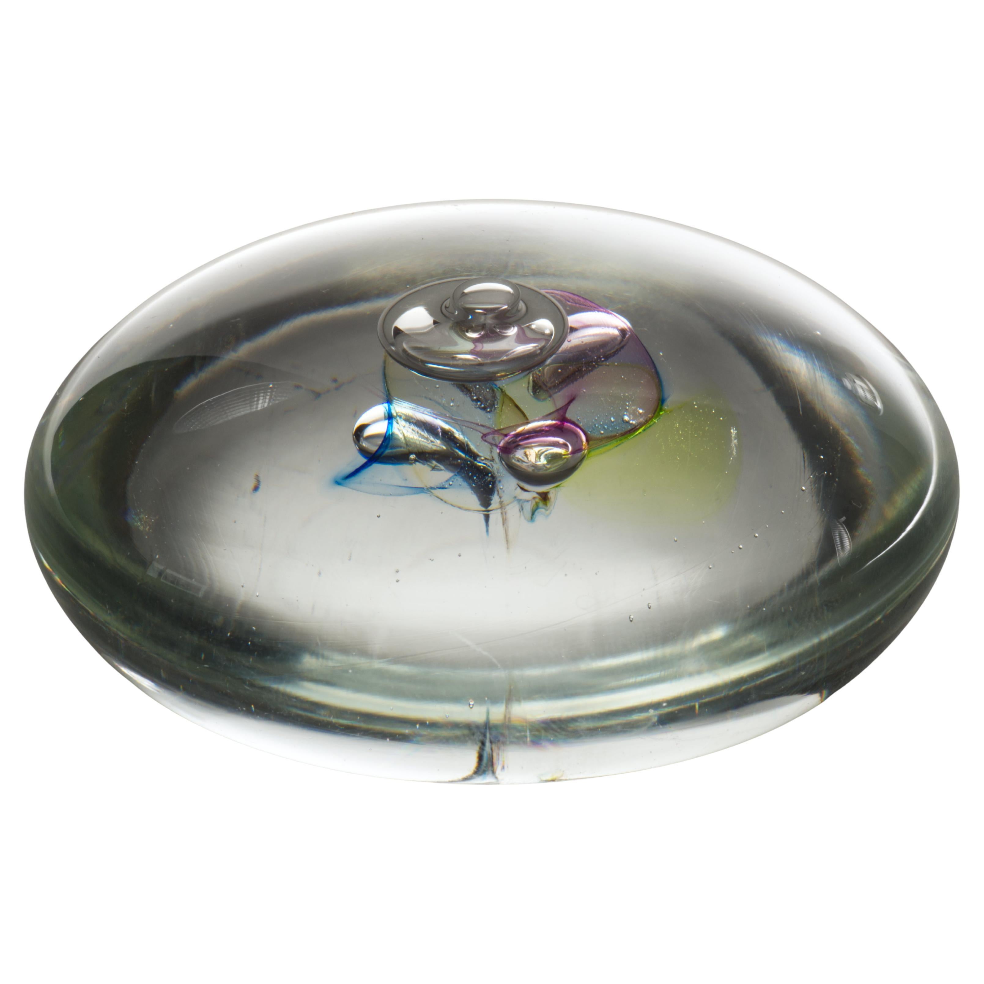 Frühe Hiroshi Yamano Kunstglas-Skulptur oder Briefbeschwerer, 1988 im Angebot