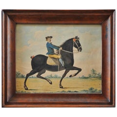 Early "Horse and Rider" Watercolor on Paper