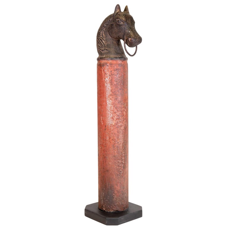 Early Horse Head Hitching Post For Sale at 1stdibs