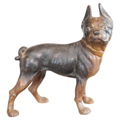 Tope de puerta de hierro fundido con forma de perro Boston Terrier