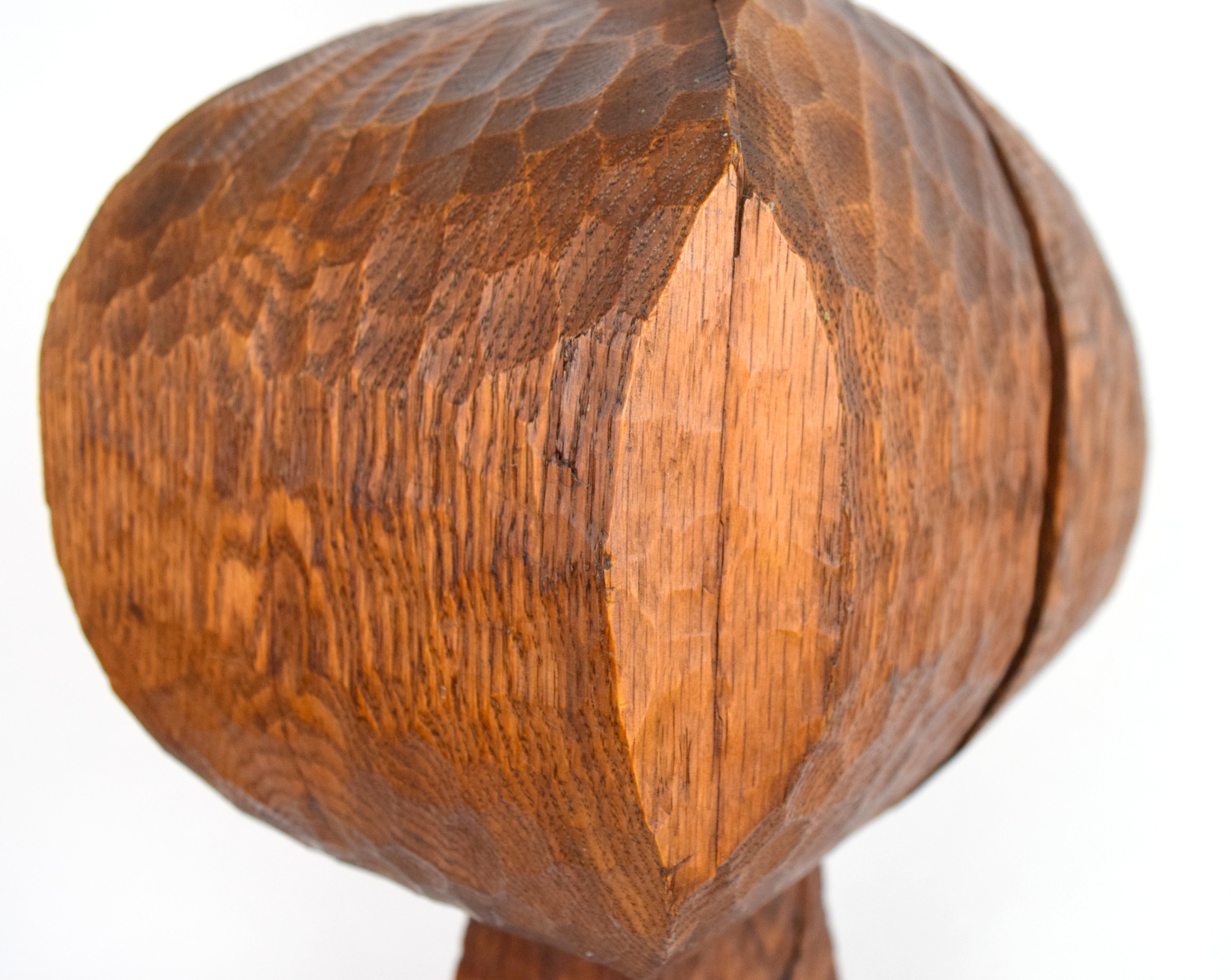 Hand-Carved Early Hugh Townley Bulbous Wooden Sculpture, 1953 For Sale