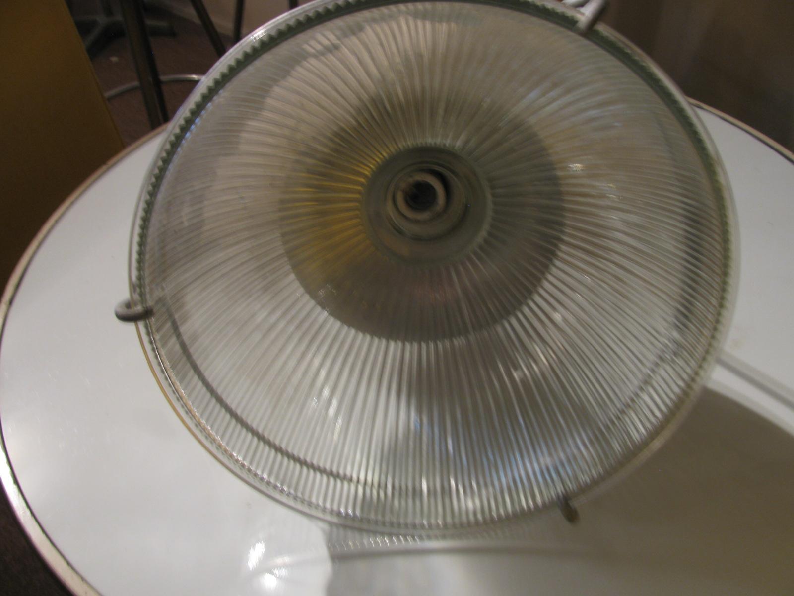 Pressed Early Industrial Original Holophane Pendant Lamp