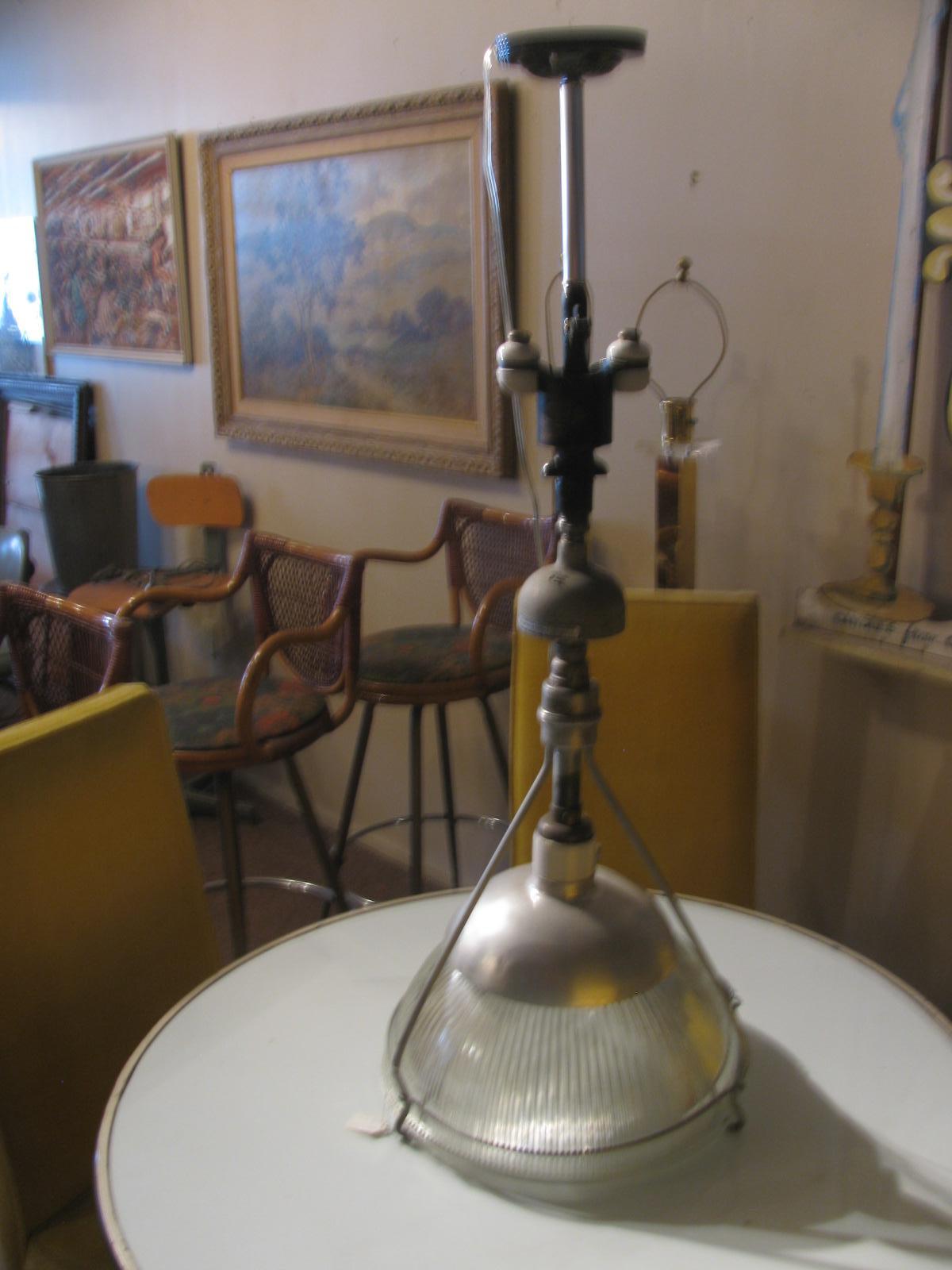 Early Industrial Original Holophane Pendant Lamp In Good Condition In Port Jervis, NY