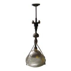 Early Industrial Original Holophane Pendant Lamp