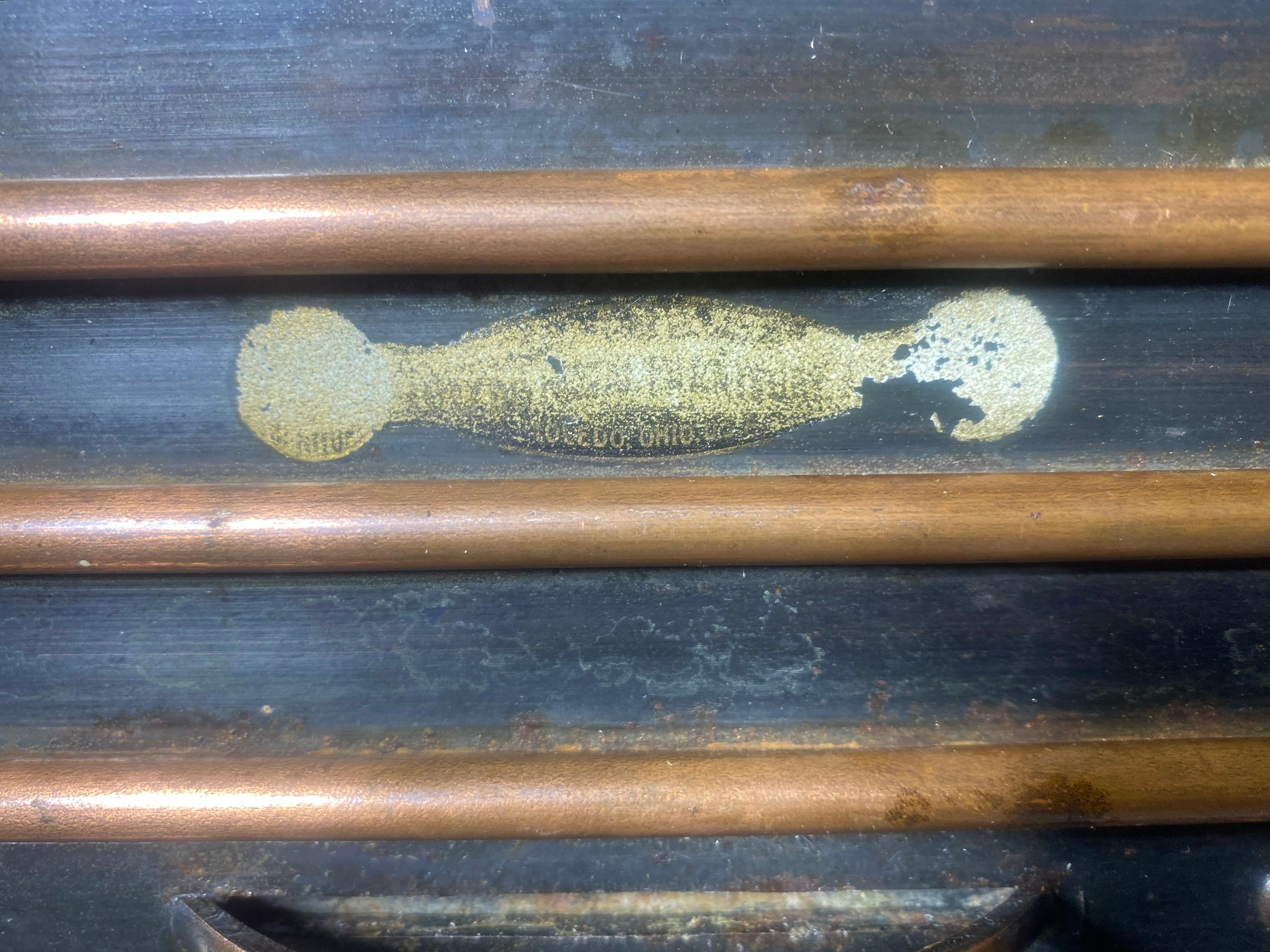 Early Industrial Rolling Desk / Bar by Toledo, Japanning, copper flash  5