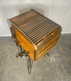 Early Industrial Rolling Desk / Bar by Toledo, Japanning, copper flash