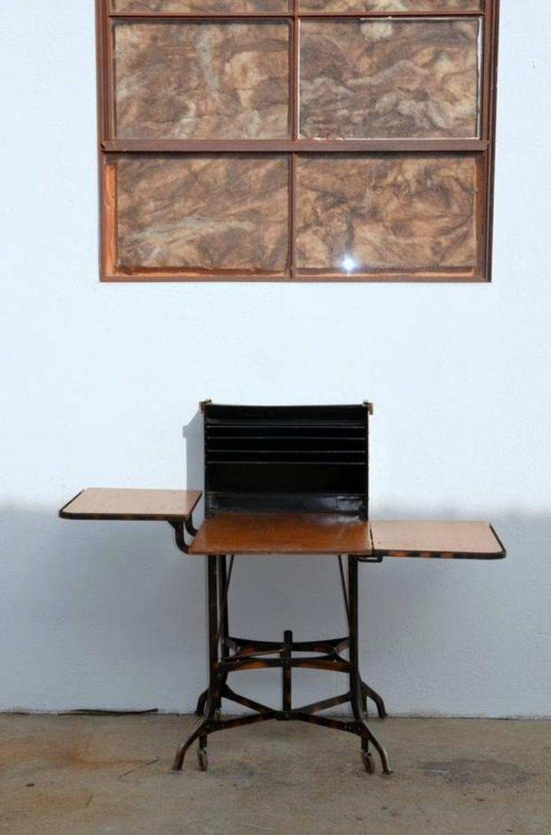Painted Early Industrial Rolling Desk by Toledo