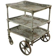 Antique Early Industrial Three-Tier Cart