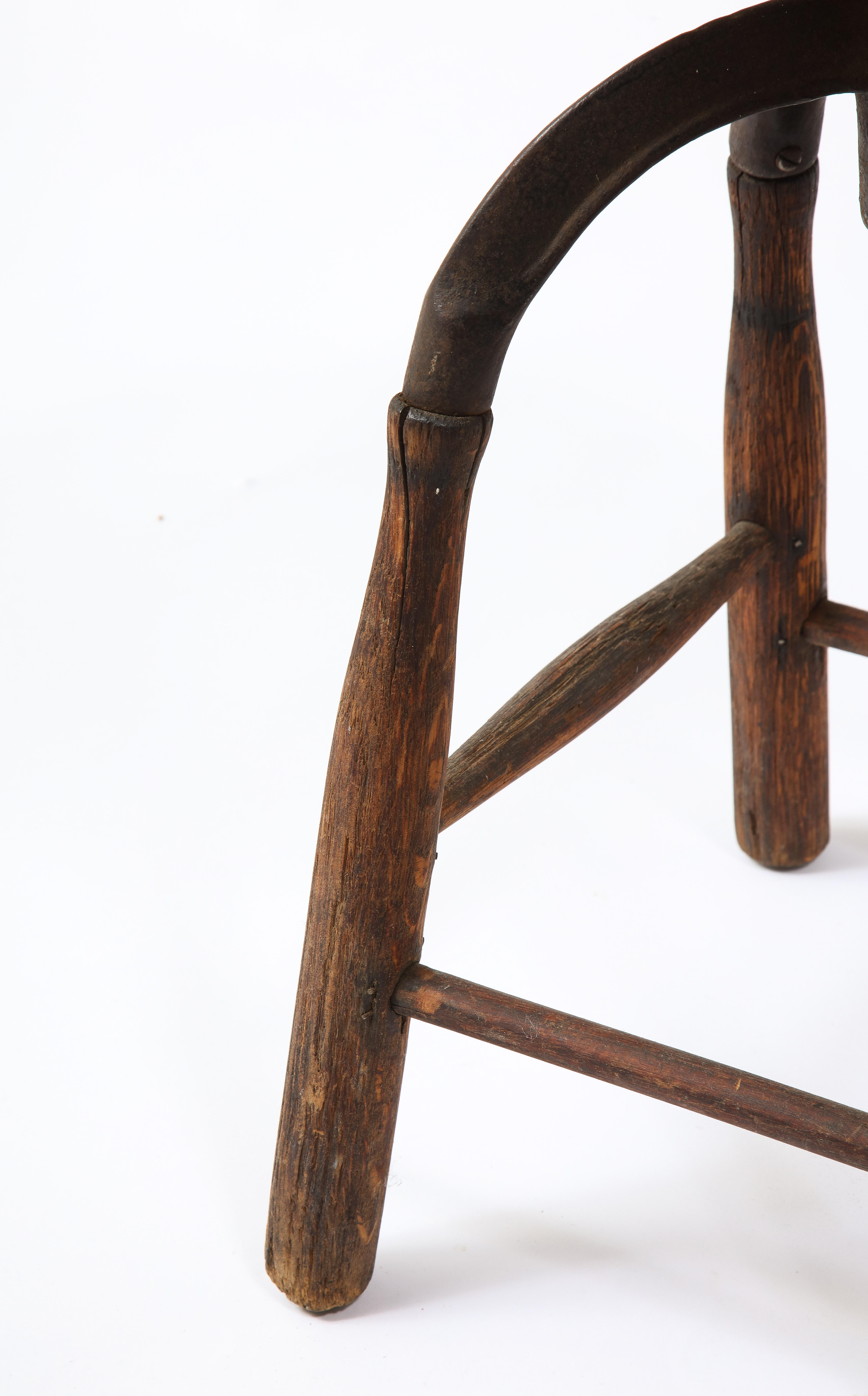 Early Industrial Work Stool, USA, 1940's For Sale 11