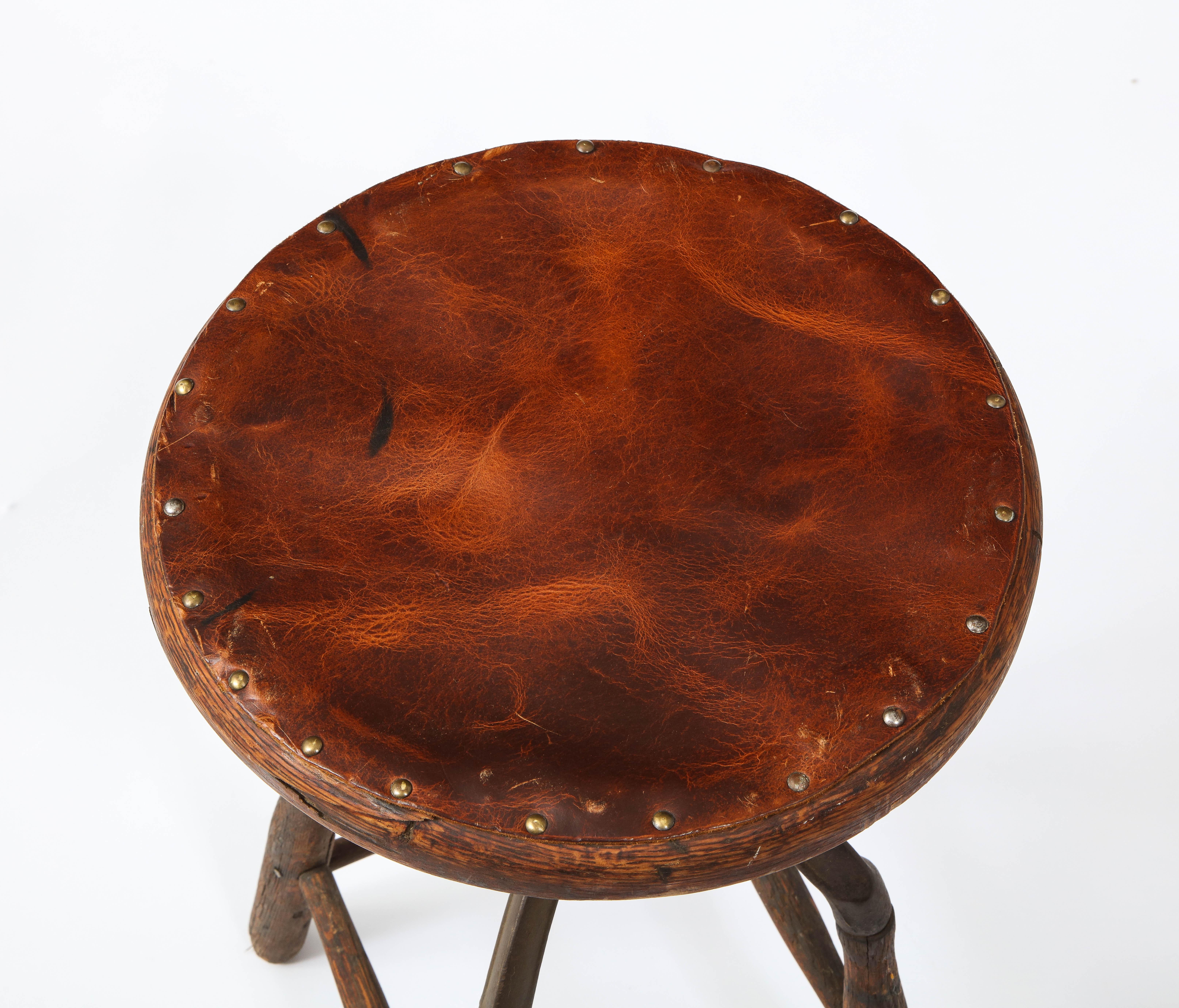 20th Century Early Industrial Work Stool, USA, 1940's For Sale