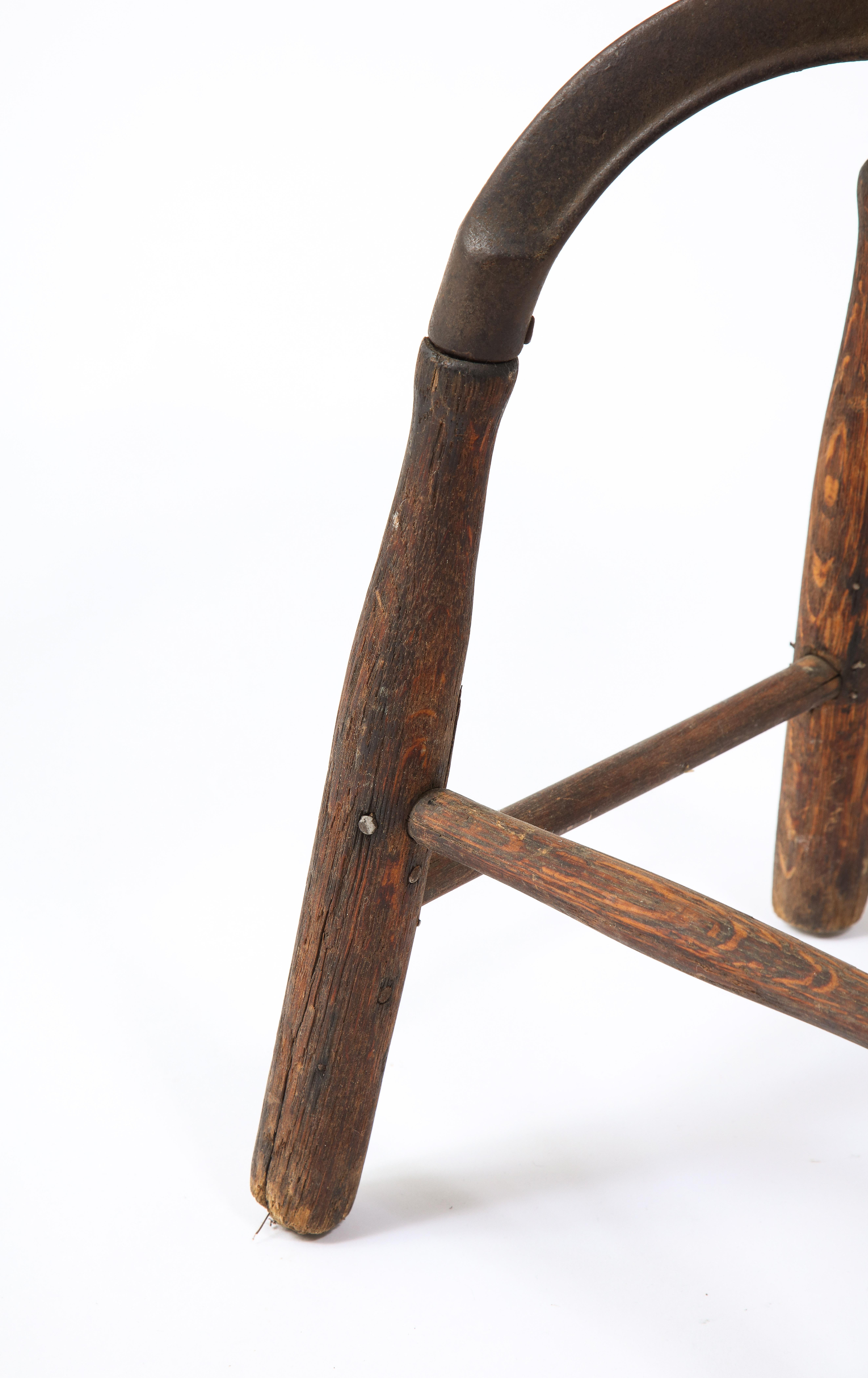 Early Industrial Work Stool, USA, 1940's For Sale 1