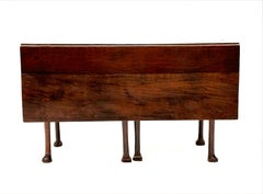 Early Irish Rectangular Hunt Table with Drop-Leaf and Butted Gate Fold Legs