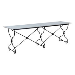 Early Iron And Marble Garden Table From France, Circa 1920 Early Iron And Marble Garden Table From France, Circa 1920