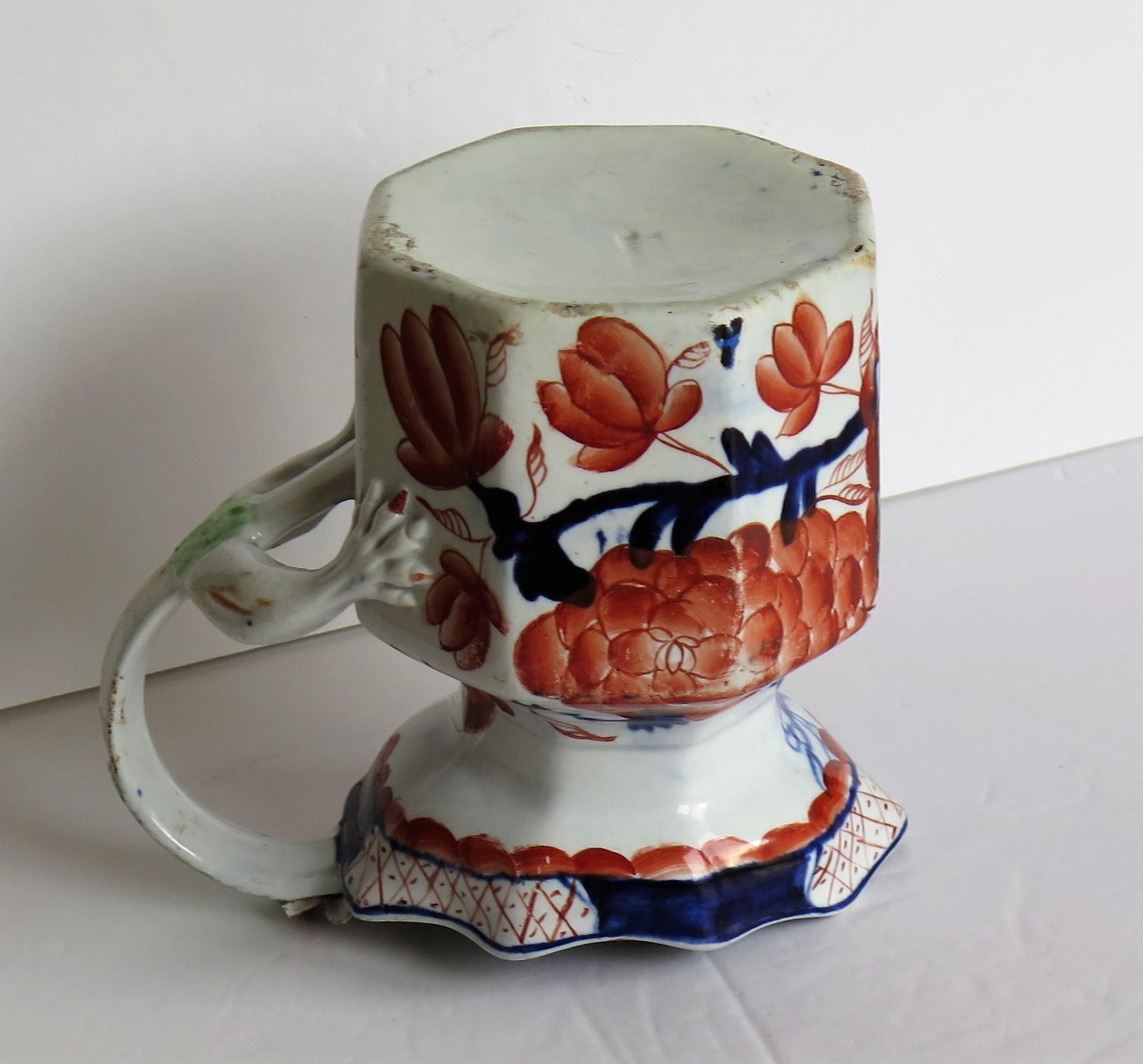 Early Ironstone Jug with Dragon Handle Hand Painted, Staffordshire, circa 1820 9