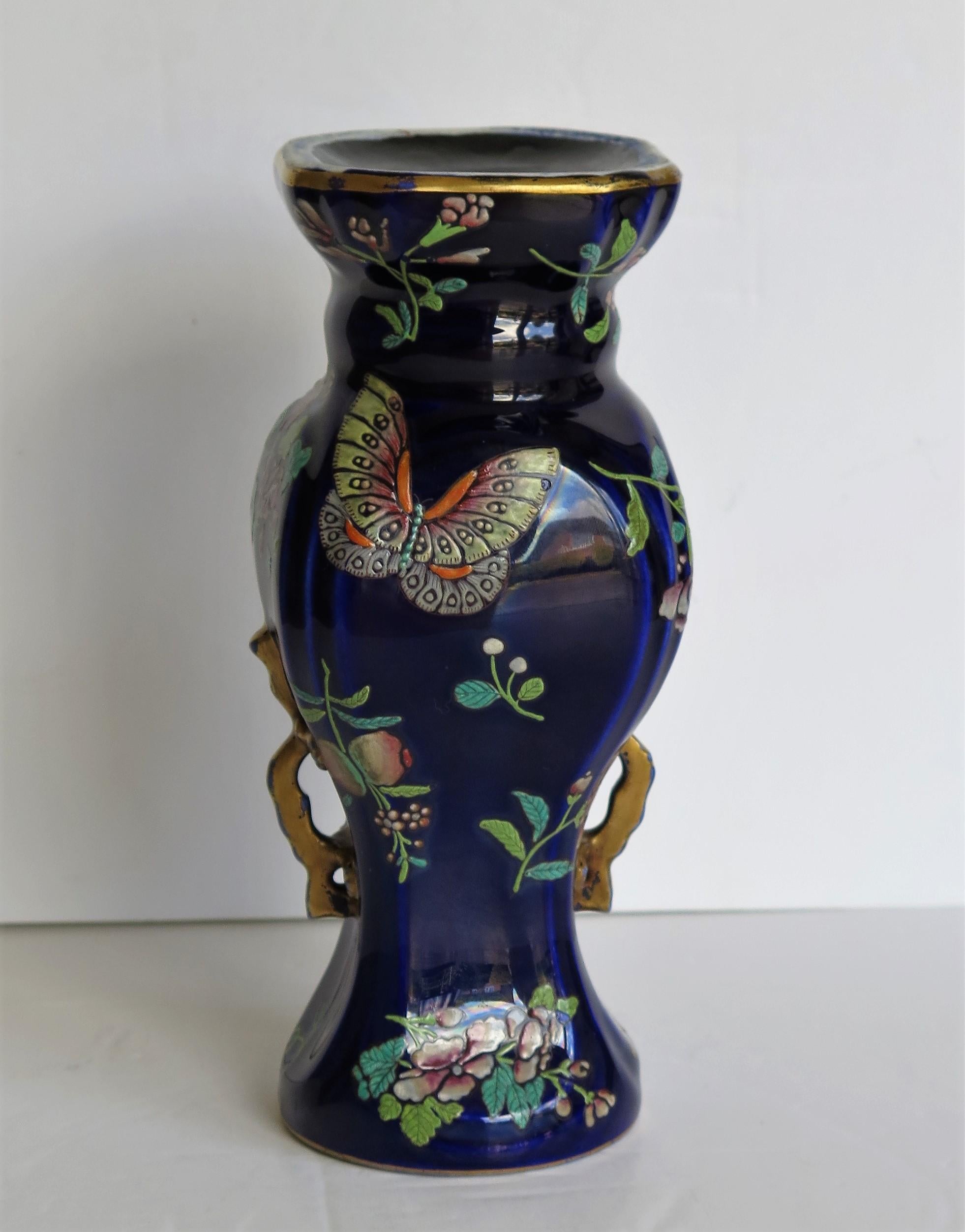Early Ironstone Vase Finely Hand Painted, English Staffordshire, circa 1825 5