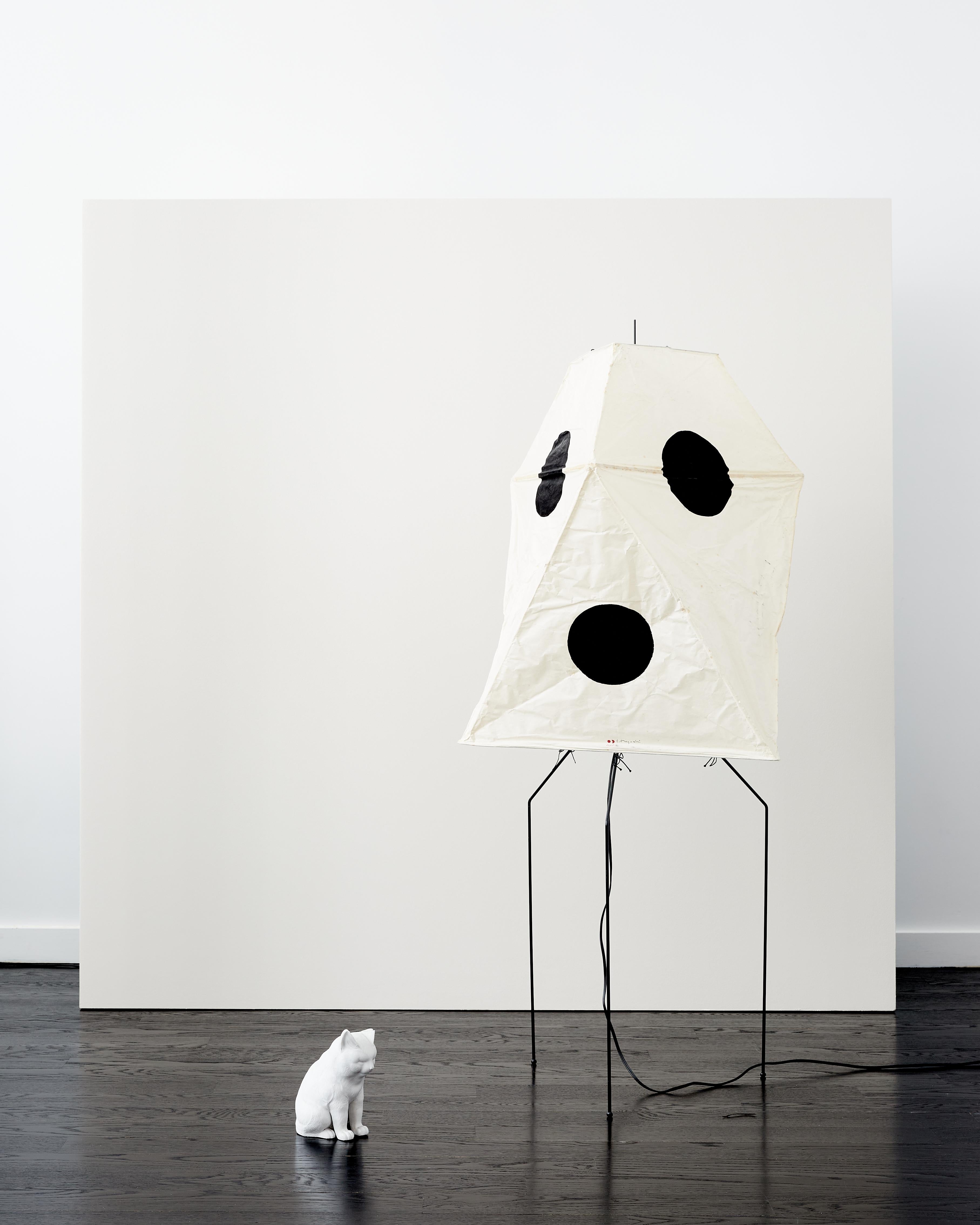 Metal Early Isamu Noguchi Akari Light Sculpture, Model UF3-Q For Sale