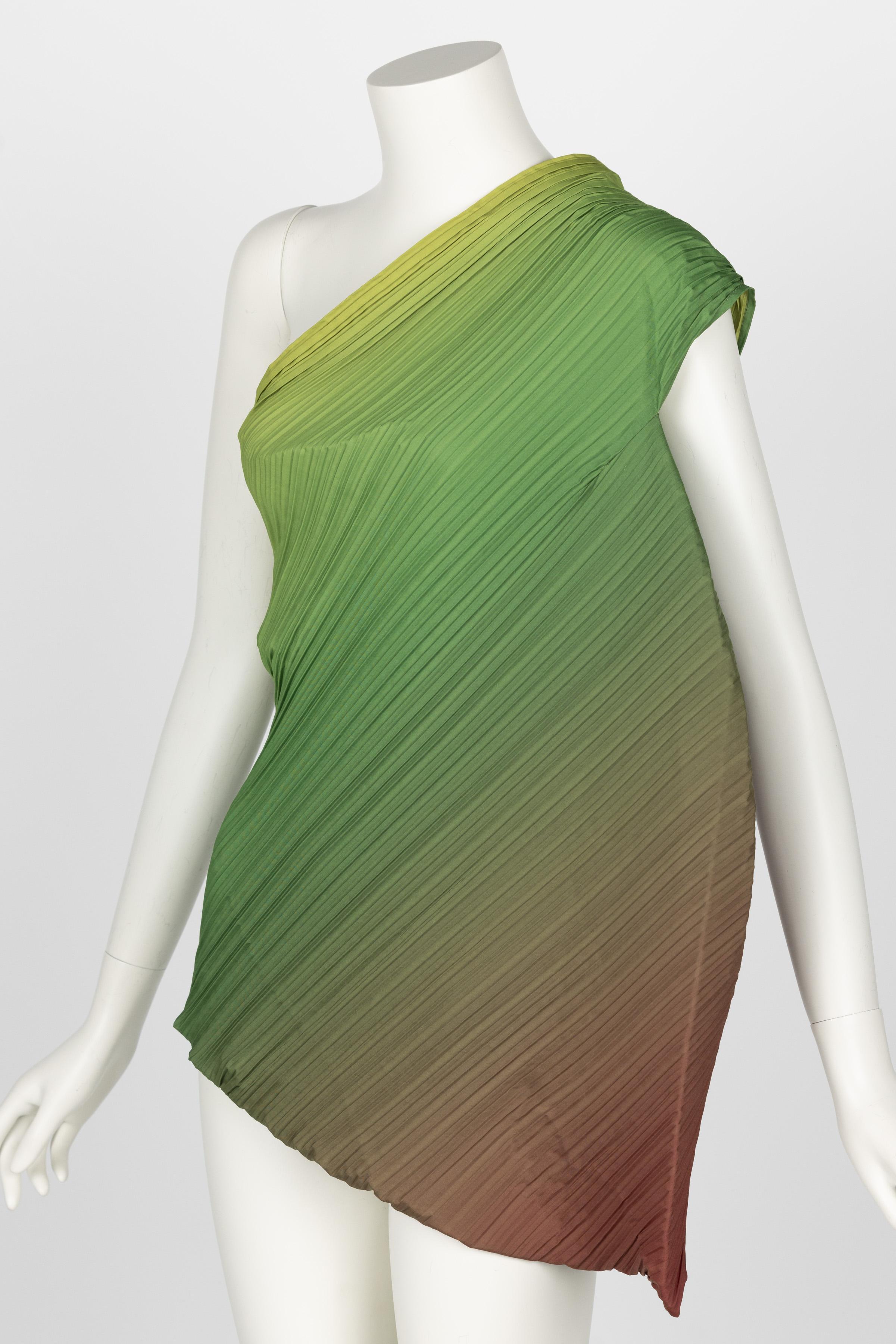 Early Issey Miyake 1989 Collection Ombre One Shoulder Top 2