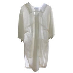 Early Issey Miyake White Linen Kaftan Long Shirt Paris 70s