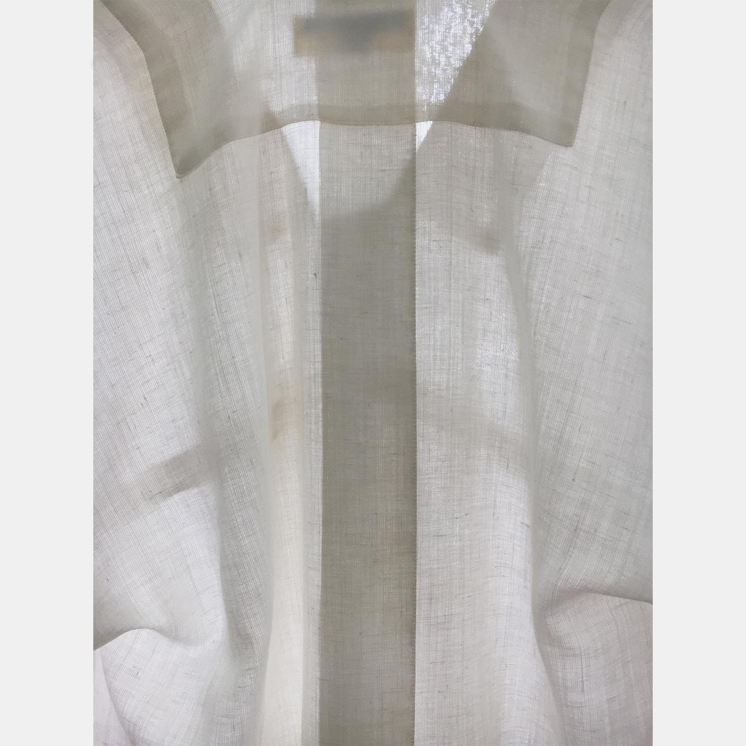 Early Issey Miyake White Linen Kaftan Long Shirt Paris 70s For Sale 1
