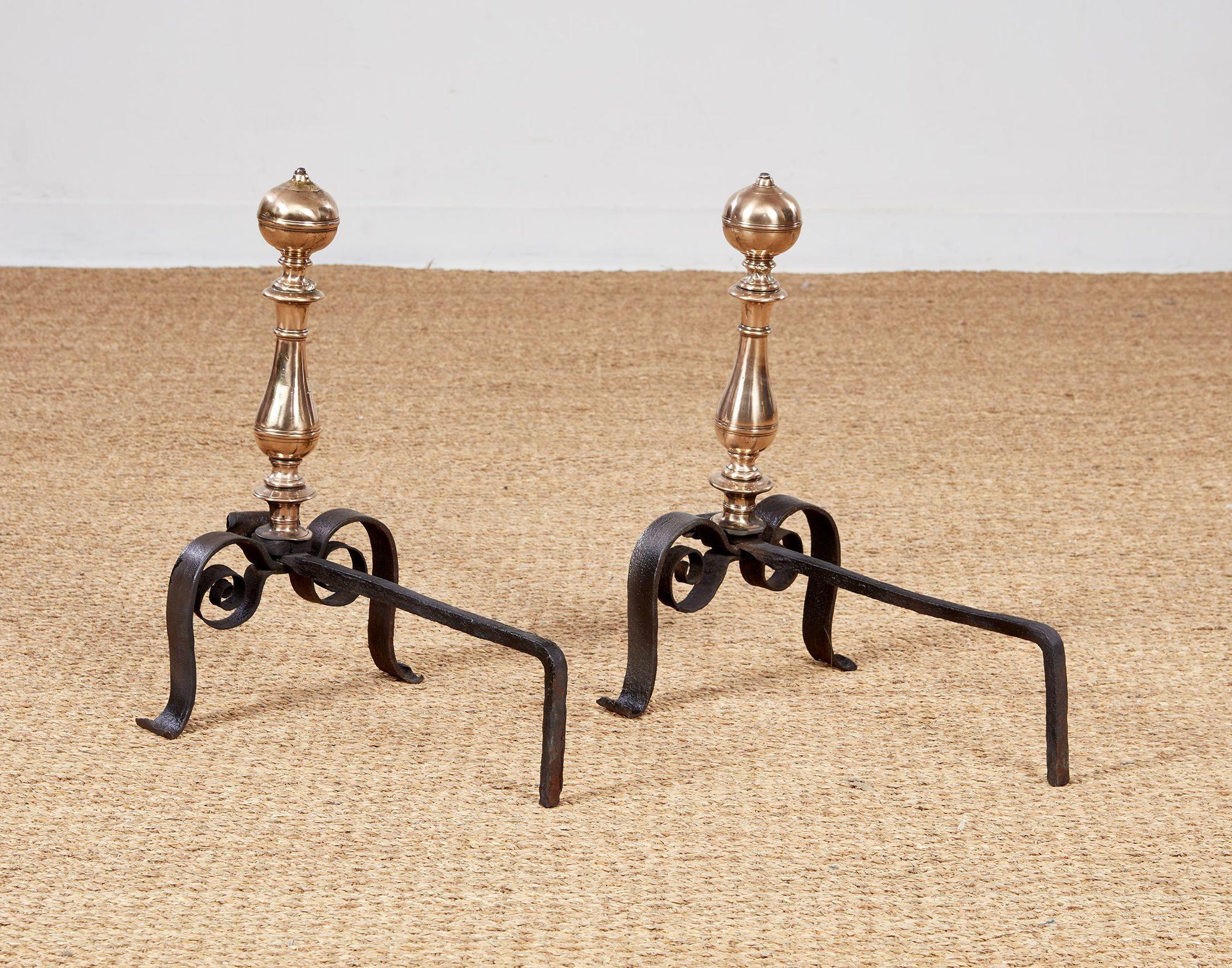 Early Italian Baroque Andirons For Sale 5