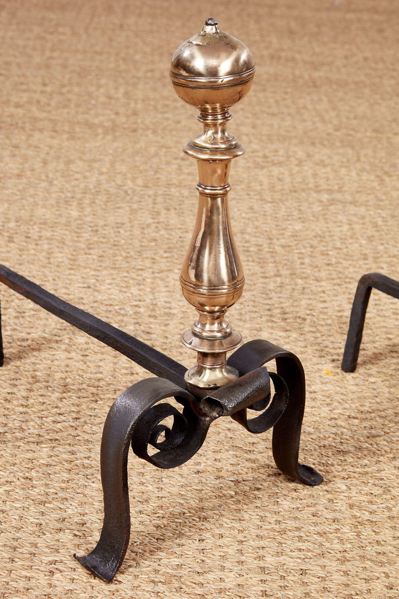 Early Italian Baroque Andirons In Good Condition For Sale In Greenwich, CT