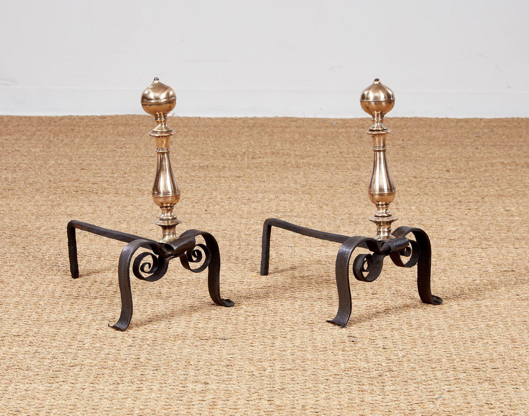 Bronze Early Italian Baroque Andirons For Sale