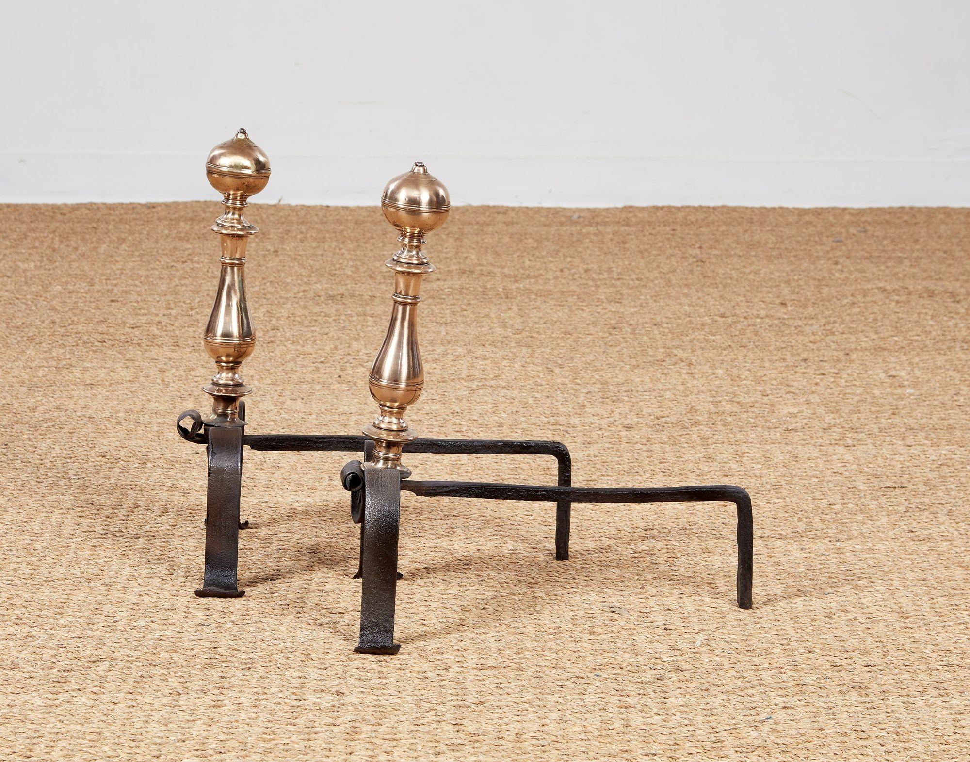 Early Italian Baroque Andirons For Sale 1