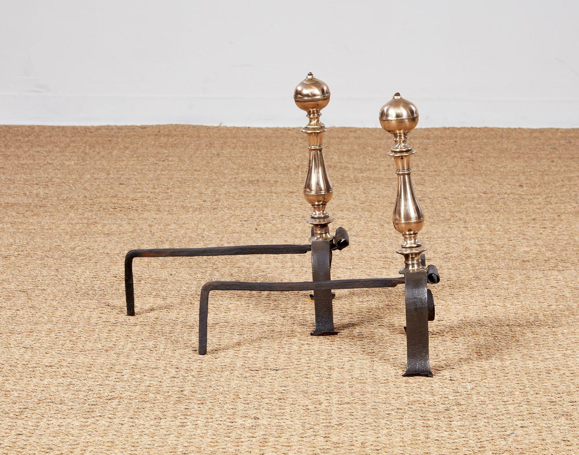 Early Italian Baroque Andirons For Sale 2