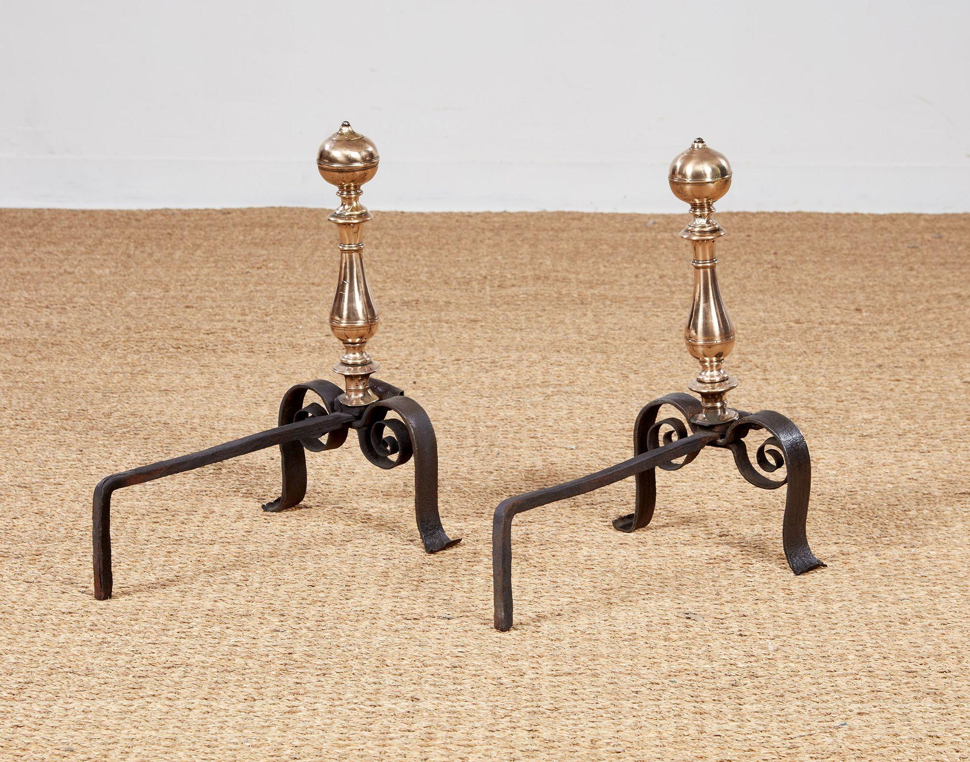 Early Italian Baroque Andirons For Sale 3