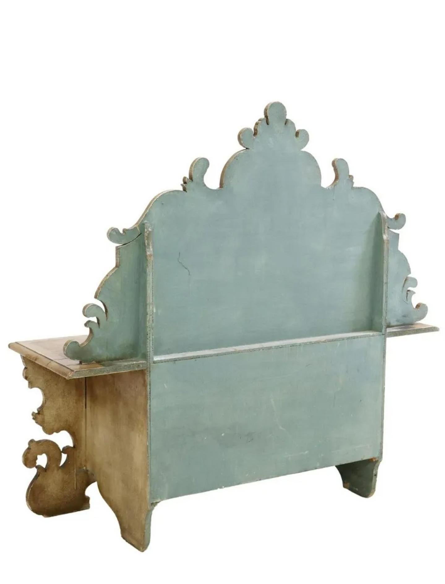 Wood Early Italian Baroque Painted Hall Bench For Sale
