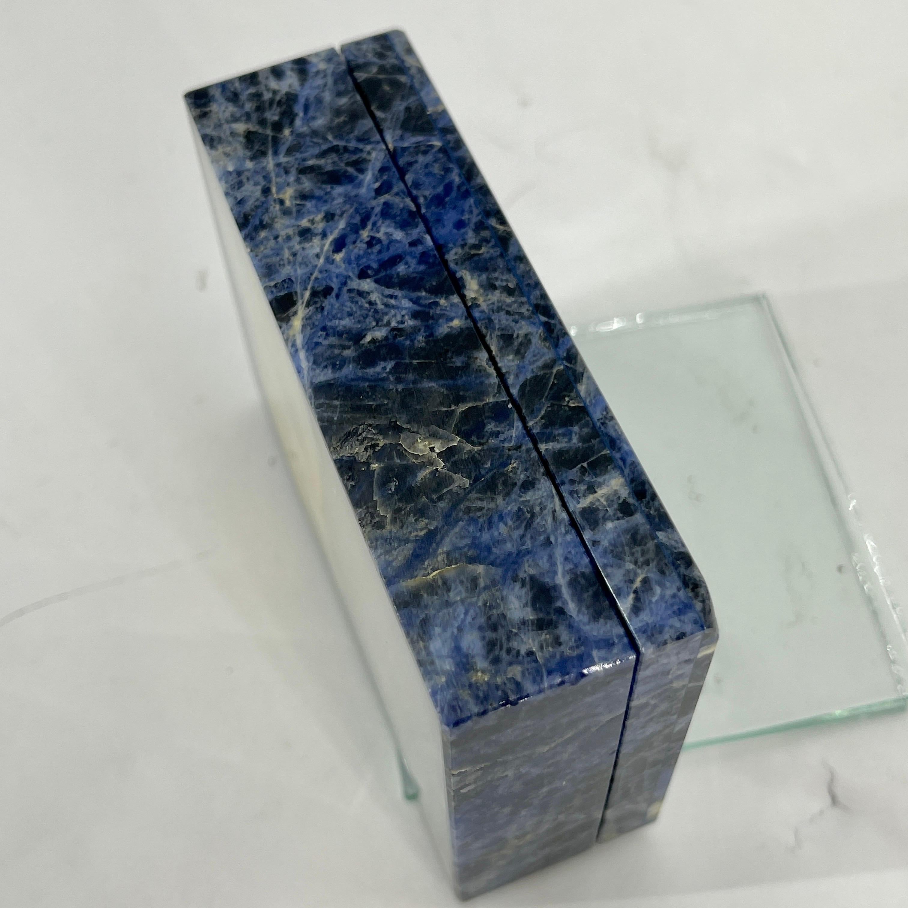 Early Italian Blue Sodalite and Gilt Silver Cigarette Box 7
