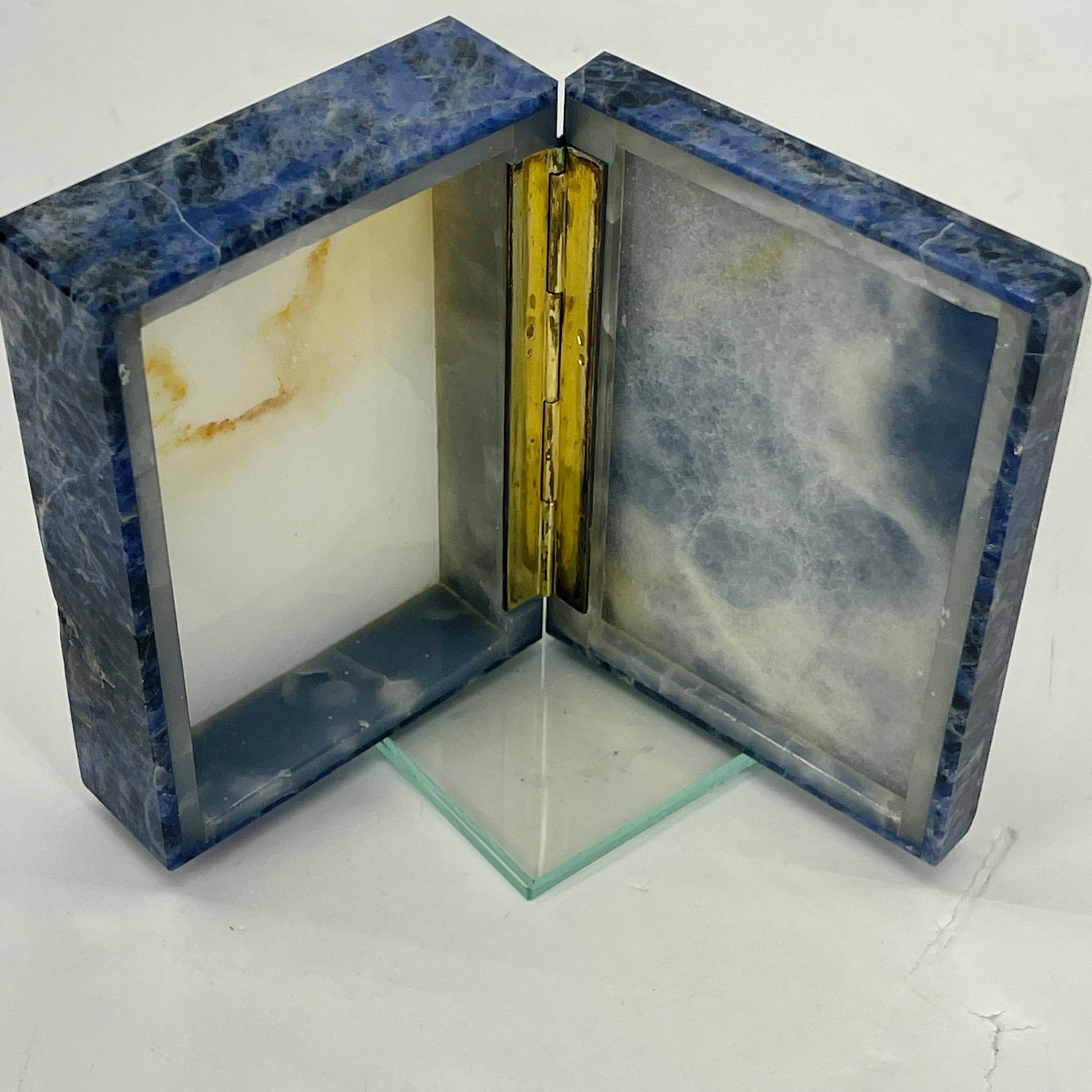 Early Italian Blue Sodalite and Gilt Silver Cigarette Box 11