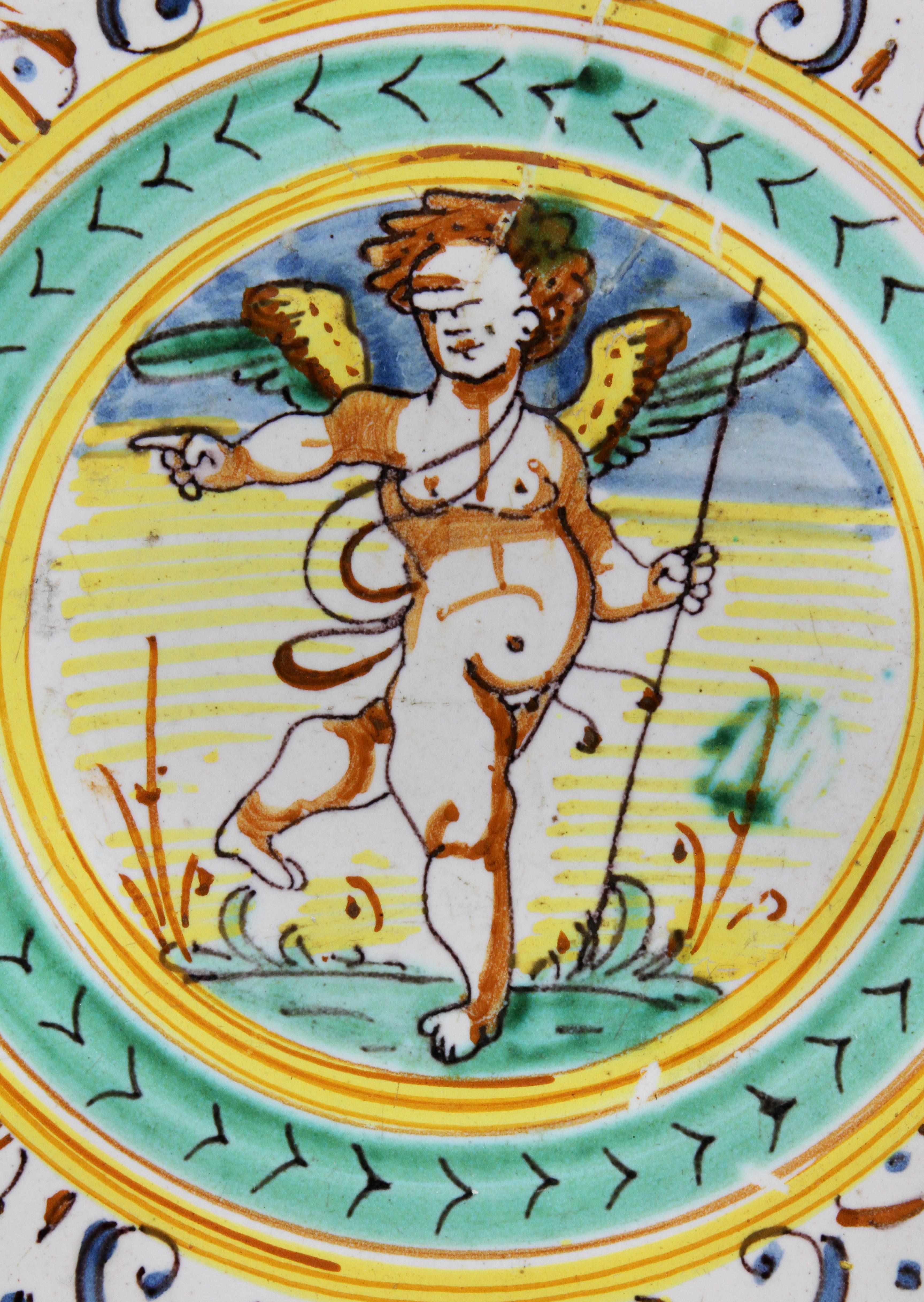 Pottery Early Italian Majolica Footed Tazza