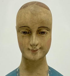 Early Italian Polychromed Cage Mannequin or Doll with Glass Eyes
