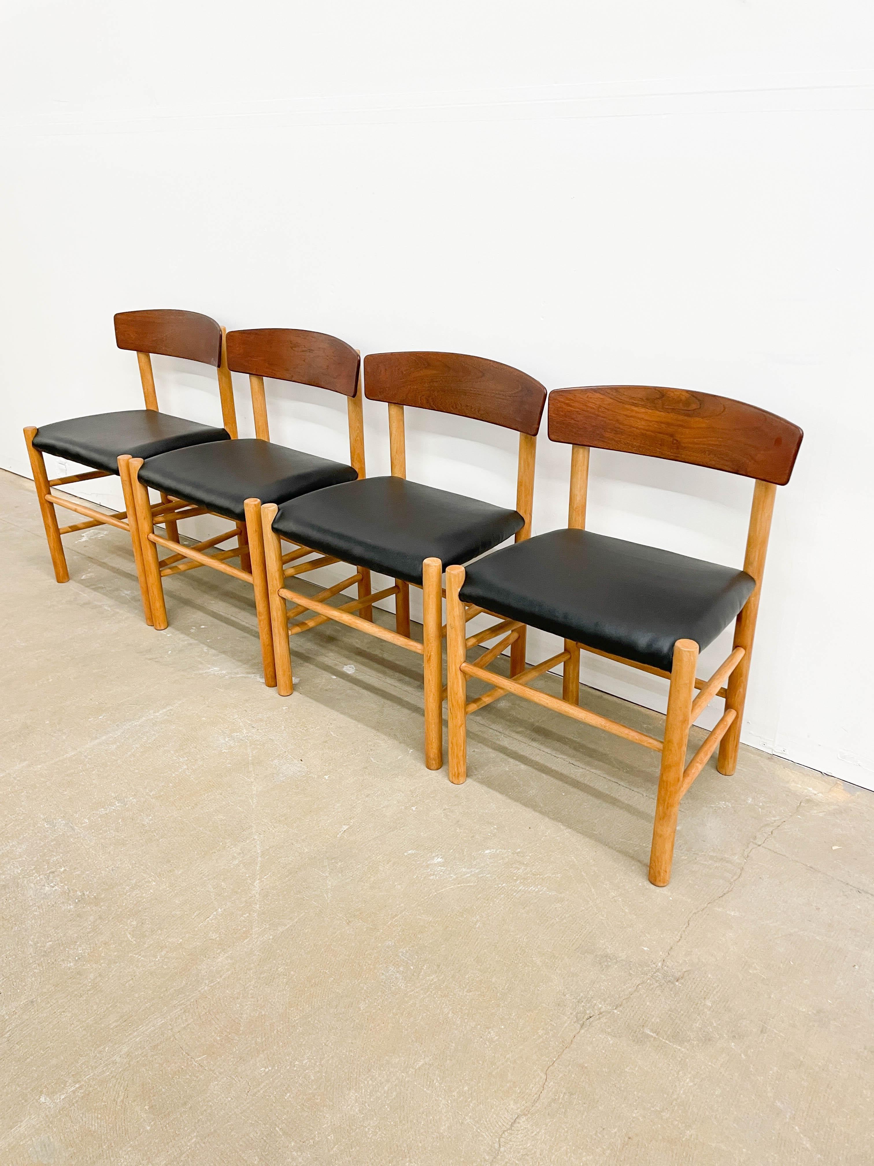 Mid-Century Modern Early J39 Dining Chairs by Børge Mogensen