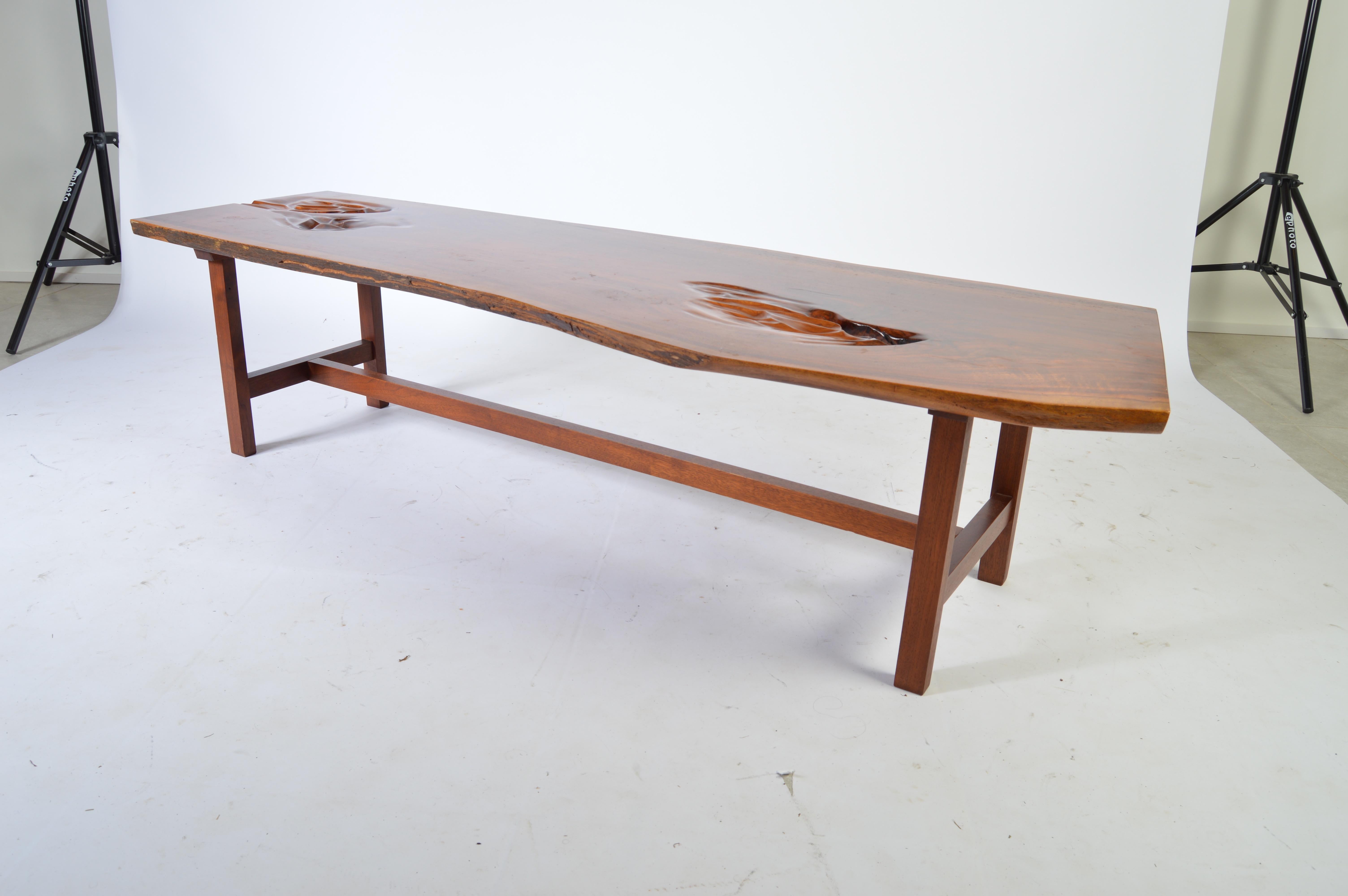 American Early James Martin Free Edge Coffee Table, Signed 1962