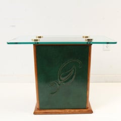 Early James Mont Embossed Leather Side Table