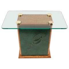 Early James Mont Embossed Leather Side Table
