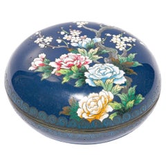 Boîte japonaise ancienne en fil d'argent cloisonné