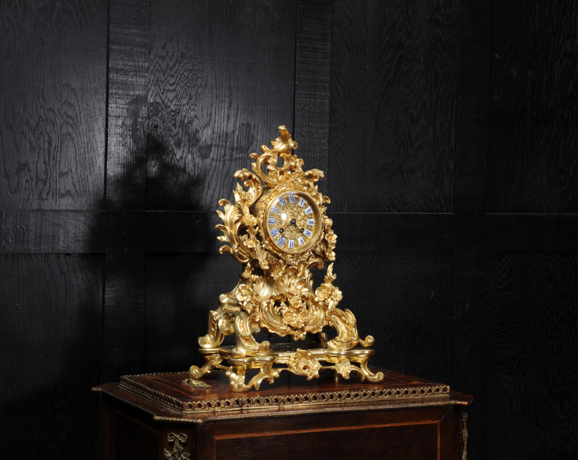 Early Japy Freres Antique French Ormolu Rococo Clock 2