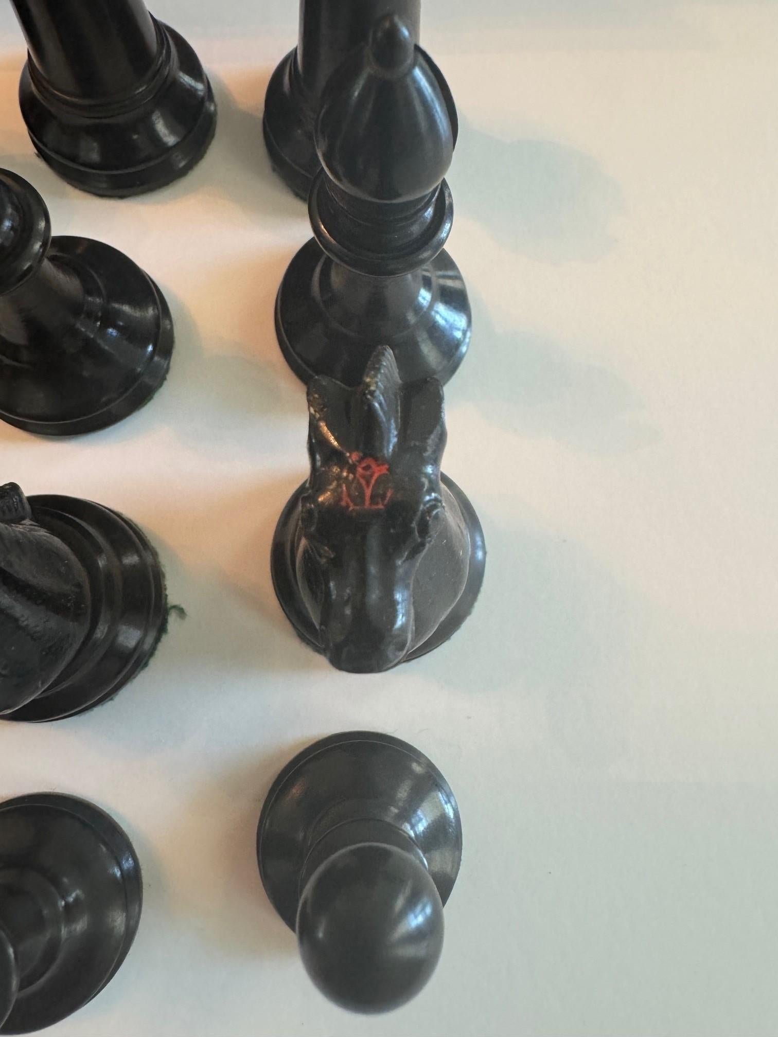 Set di scacchi Jaques e scatola con coperchio scorrevole in vendita 6