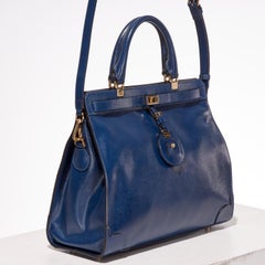Frühe strukturierte Tote-Handtasche von Jason Wu aus blauem Leder mit Schulterriemen