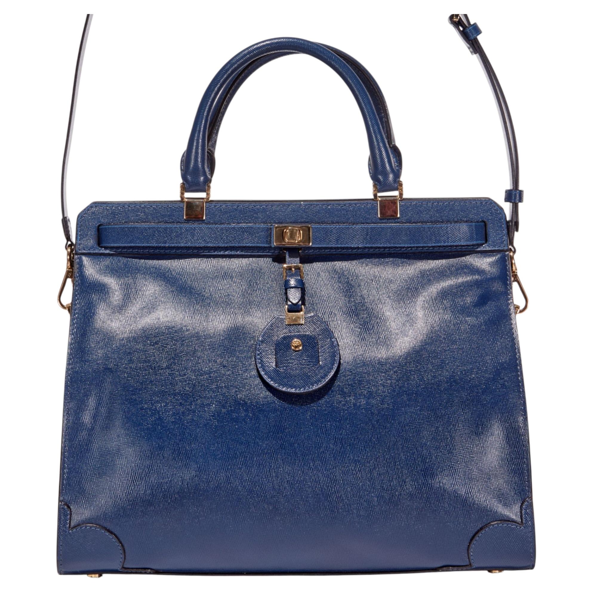 Borsa tote strutturata in pelle blu di Jason Wu delle prime collezioni, con tracolla in vendita