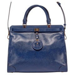 Frühe strukturierte Tote-Handtasche von Jason Wu aus blauem Leder mit Schulterriemen