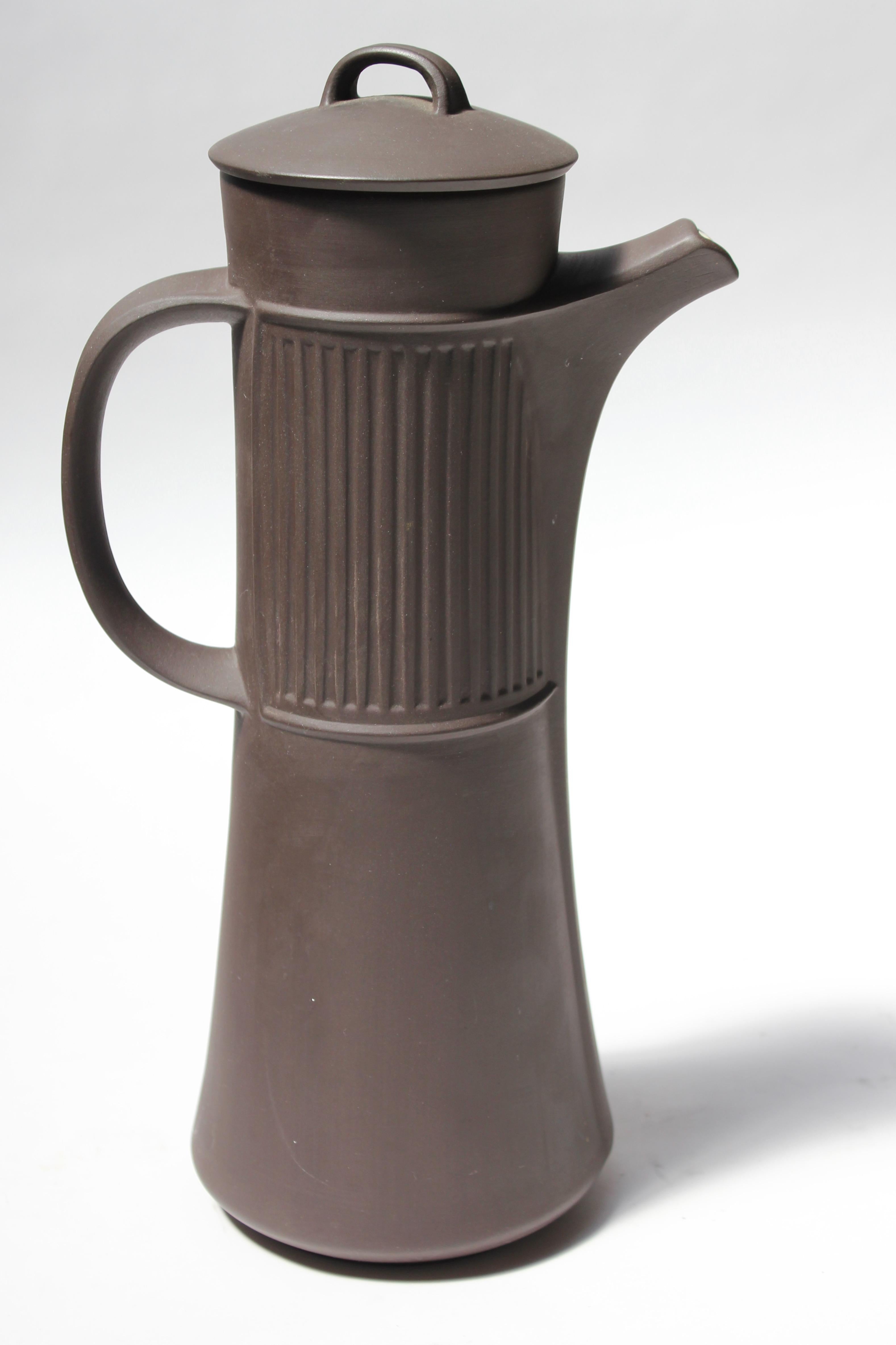 Early Jens Quistgaard for Dansk Flamestone Coffee Pot with Mugs and  Demitasses For Sale at 1stDibs
